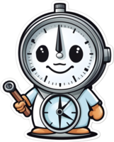 cartoon compass icon, png, transparent background ai generative png