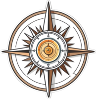 cartoon compass icon, png, transparent background ai generative png