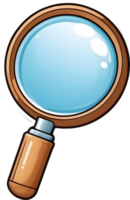 magnifying glass icon, transparent background png ai generative