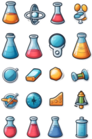 various school supplies icons on ai generative png