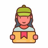 Delivery Woman icon in vector. Illustration photo