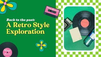 Green Retro Music Vinyl Presentation template