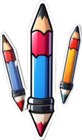 cartoon pencil crayon ai generative png