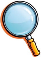 magnifying glass icon, transparent background png ai generative