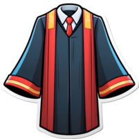 a cartoon robe with a red tie and black suit graduation ai generative png