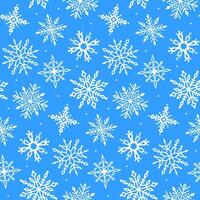 Seamless pattern with snowflakes on a blue background. vector