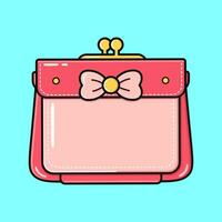 Cute funny Wallet with money and credit card. Vector hand drawn cartoon kawaii character illustration icon. Isolated on blue background. Wallet with money and credit card character concept