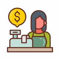 Cashier icon in vector. Illustration photo