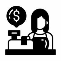 Cashier icon in vector. Illustration photo