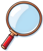 magnifying glass icon, transparent background png ai generative