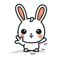 Cute rabbit cartoon character vector design. Animal cute mascot concept.