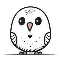 Cute cartoon owl isolated on a white background. Vector illustration.