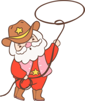 cow-boy Noël Père Noël png