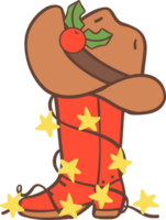 Cowboy Christmas red boot png