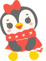 Cute Christmas Penguin Kawaii winter Animal png