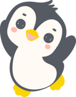 bebé pingüino invierno animal dibujos animados png