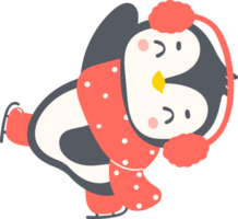 linda Navidad pingüino kawaii invierno animal png