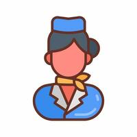 Air Hostess icon in vector. Illustration photo