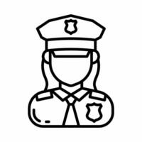 Police Woman icon in vector. Illustration photo