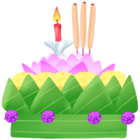 illustration of Loy Krathong festival in watercolour style png