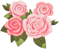 illustratie van een roze roos in een waterverf stijl ai generatief png