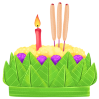 illustration of Loy Krathong festival in watercolour style png