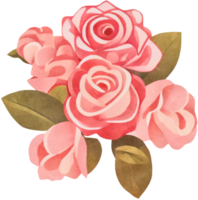 ilustración de un rosado Rosa en un acuarela estilo ai generativo png