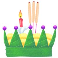 illustration of Loy Krathong festival in watercolour style png