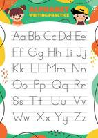 Alphabet Tracing Worksheet For Children vector