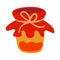 cartoon flat red jam bottle png