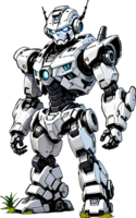 White Robot Mascot Character Logo AI Generative png