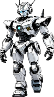 blanc robot mascotte autocollant ai génératif png