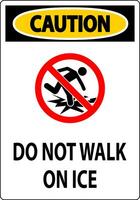 Caution Sign Do Not Walk On Ice vector