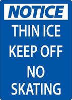 Thin Ice Sign Warning - Thin Ice Keep Off No Skating vector