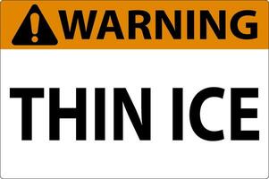 Warning Sign, Warning Thin Ice Sign vector