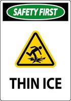 Water Safety Sign Danger - Thin Ice vector