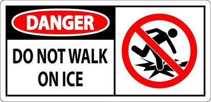 Danger Sign Do Not Walk On Ice vector