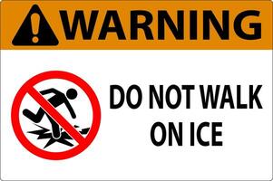 Warning Sign Do Not Walk On Ice vector