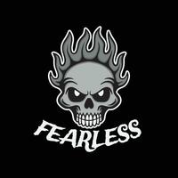 skull art with phrase fearless for tshirt design, poster , etc vector