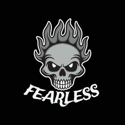 skull art with phrase fearless for tshirt design, poster , etc