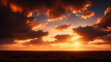 sky sunset over the clouds. photo