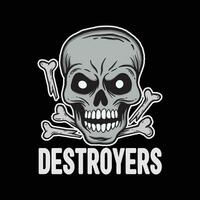 skull art with phrase destroyers for tshirt design, poster , etc vector