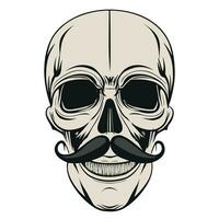 graphic skull with mustache on a white background - Movember photo