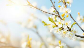 Serene Outdoor View Blossoms in Pristine Beauty AI generated photo