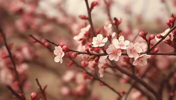 Serene Outdoor View Blossoms in Pristine Beauty AI generated photo