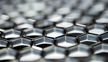 metal átomos que cae en hexagonal superficie ai generado foto