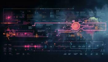 futurista morse código datos animación ai generado foto