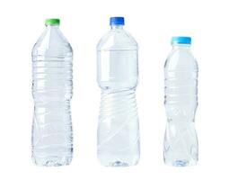 Plastic water bottle isolated on white background. photo