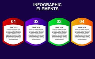 infographic template with 4 colorful steps for presentations, business and posters. vector