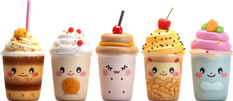 Cute food png with AI generated.